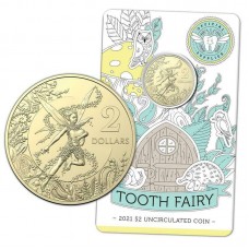 AUSTRALIA 2021 . TWO 2 DOLLAR . TOOTH FAIRY COIN ON CARD . C MINTMARK